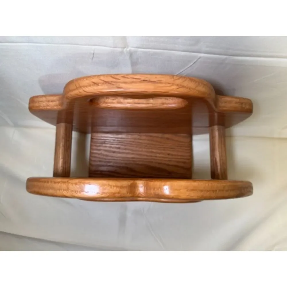 Vintage Oak Wood Hand Carved Love Birds Heart Napkin Letter Mail Holder Country
